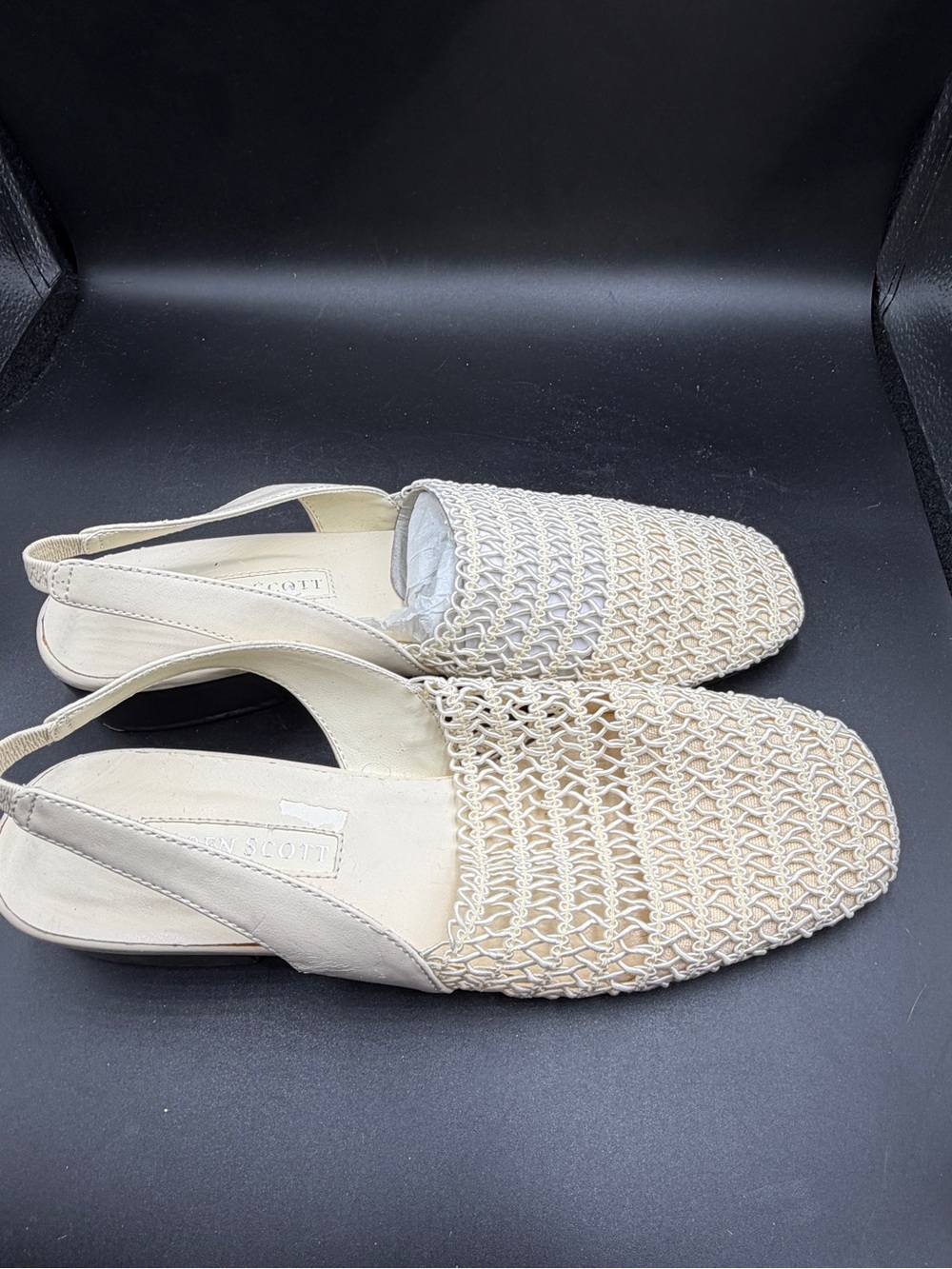 Karen Scott Neutral Woven Slingback Flats - Women